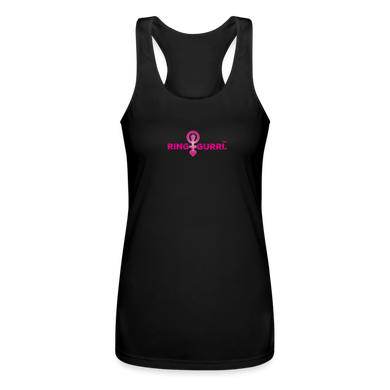 Ring Gurrl™ - Women’s Performance Racerback Tank Top (Pink Print) - black