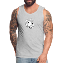 Load image into Gallery viewer, FystFyte™ Tougher Than Most™ Fist (Wht print) Men's Premium Tank - heather gray