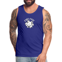 Load image into Gallery viewer, FystFyte™ Tougher Than Most™ Fist (Wht print) Men's Premium Tank - royal blue