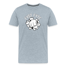 Load image into Gallery viewer, FystFyte™ Tougher Than Most™ Fist (Wht print) Men's Premium T-Shirt - heather ice blue