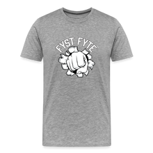 Load image into Gallery viewer, FystFyte™ Tougher Than Most™ Fist (Wht print) Men&#39;s Premium T-Shirt - heather gray
