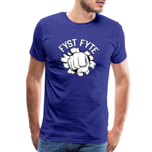 Load image into Gallery viewer, FystFyte™ Tougher Than Most™ Fist (Wht print) Men&#39;s Premium T-Shirt - royal blue

