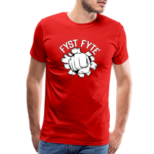 Load image into Gallery viewer, FystFyte™ Tougher Than Most™ Fist (Wht print) Men&#39;s Premium T-Shirt - red
