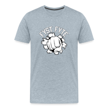 Load image into Gallery viewer, FystFyte™ Tougher Than Most™ Fist (Wht print) Men&#39;s Premium T-Shirt - heather ice blue
