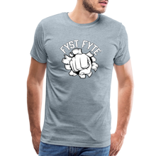 Load image into Gallery viewer, FystFyte™ Tougher Than Most™ Fist (Wht print) Men&#39;s Premium T-Shirt - heather ice blue
