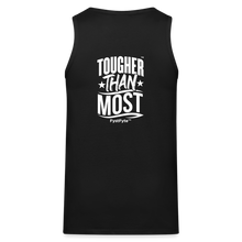 Load image into Gallery viewer, FystFyte™ Tougher Than Most™ Fist (Wht print) Men&#39;s Premium Tank - black
