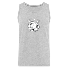 Load image into Gallery viewer, FystFyte™ Tougher Than Most™ Fist (Wht print) Men&#39;s Premium Tank - heather gray
