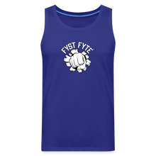 Load image into Gallery viewer, FystFyte™ Tougher Than Most™ Fist (Wht print) Men&#39;s Premium Tank - royal blue
