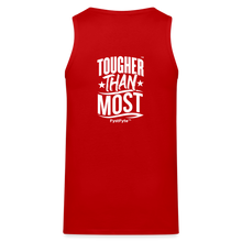 Load image into Gallery viewer, FystFyte™ Tougher Than Most™ Fist (Wht print) Men&#39;s Premium Tank - red
