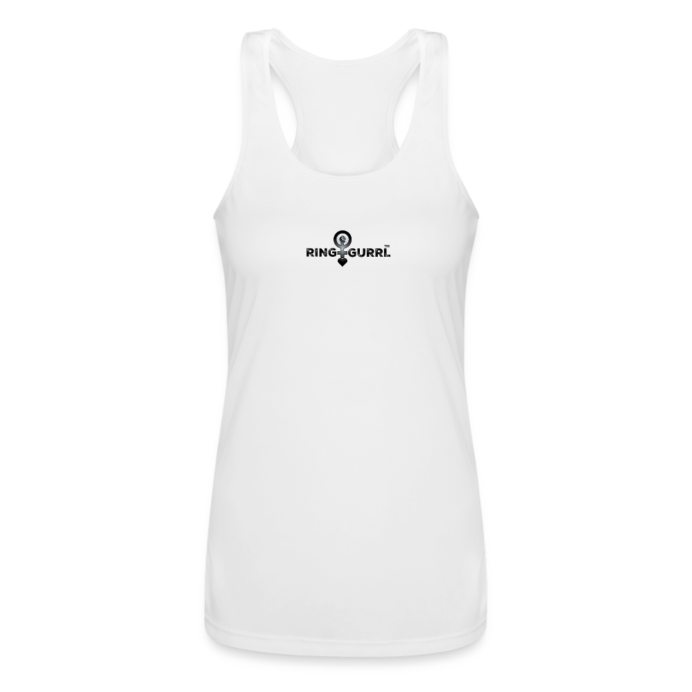 Ring Gurrl™ - Women’s Performance Racerback Tank Top - white