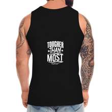 Load image into Gallery viewer, FystFyte™ Tougher Than Most™ Fist (Wht print) Men&#39;s Premium Tank - black
