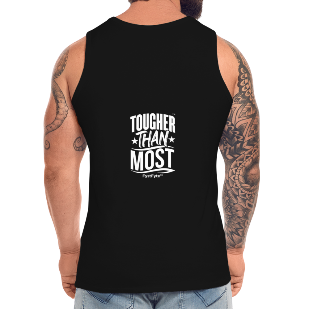 FystFyte™ Tougher Than Most™ Fist (Wht print) Men's Premium Tank - black