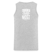 Load image into Gallery viewer, FystFyte™ Tougher Than Most™ Fist (Wht print) Men&#39;s Premium Tank - heather gray

