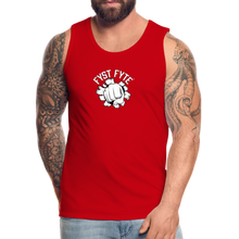 Load image into Gallery viewer, FystFyte™ Tougher Than Most™ Fist (Wht print) Men&#39;s Premium Tank - red
