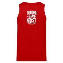 Load image into Gallery viewer, FystFyte™ Tougher Than Most™ Fist (Wht print) Men&#39;s Premium Tank - red
