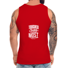 Load image into Gallery viewer, FystFyte™ Tougher Than Most™ Fist (Wht print) Men&#39;s Premium Tank - red
