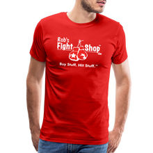 Load image into Gallery viewer, Rob&#39;s Fight Shop - &quot;Buy Stuff Hit Stuff™&quot; -Men&#39;s Premium T-Shirt - red
